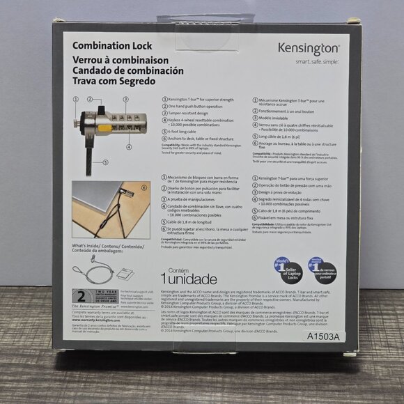 Kensington Combination Cable Lock for Laptops Brand New - Picture 2 of 4